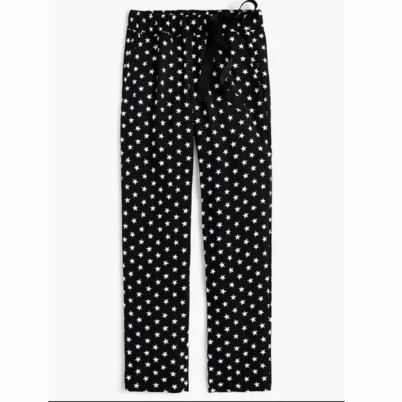 J. Crew crepe elastic waist straight leg pant, star print, size 14 - Picture 3 of 6